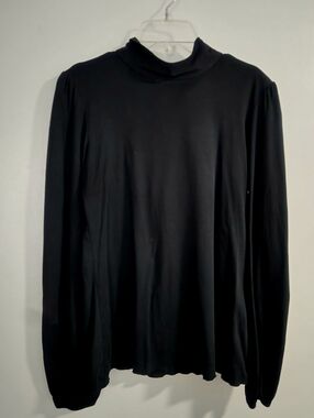 Carolina Herrera Black Mock Neck Tie Back Top Blouse Luxury Workwear Sz S